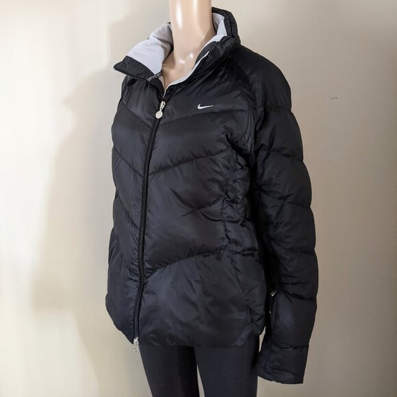 Nike down puffer winter black jacket coat, women's medium - Picture 2 of 13